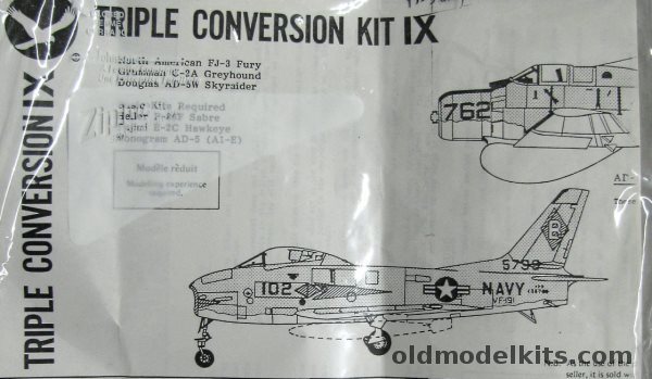 Falcon 1/72 FJ-3 Fury Conversion - Bagged plastic model kit